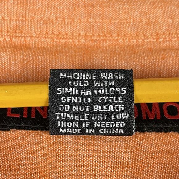 Linea Uomo Linen Short Sleeve Button Down Shirt Men’s 2XL Orange Relax Safari - Picture 7 of 16
